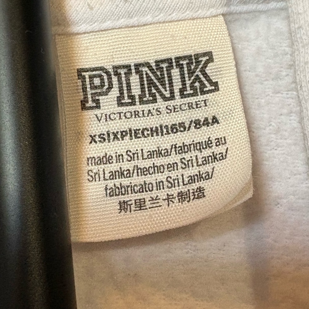 PINK Victoria's Secret White Hoodie with Floral Accents - Picture 2 of 4